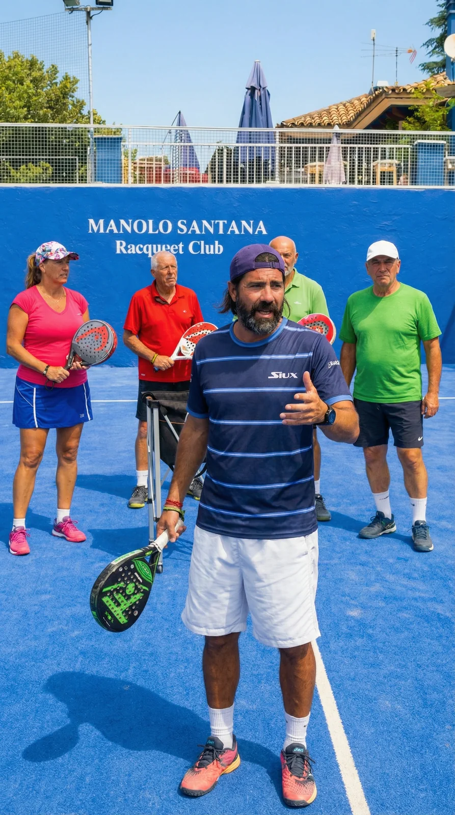 Coach explaining to his adult group